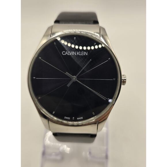 Calvin Klein Classic Black/Leather 38mm Men's Watch. K4D211CY. Excellent - Picture 1 of 7